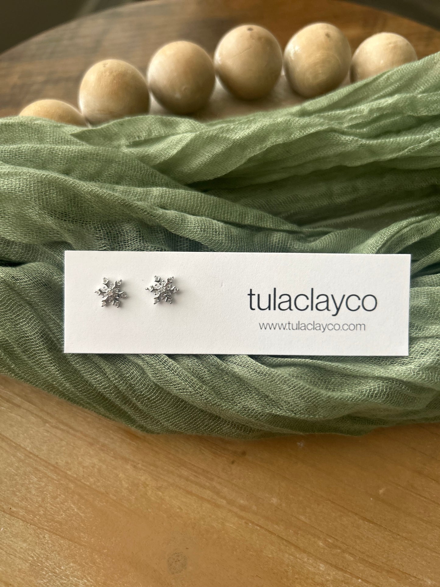 Silver Crystal Snowflake Studs