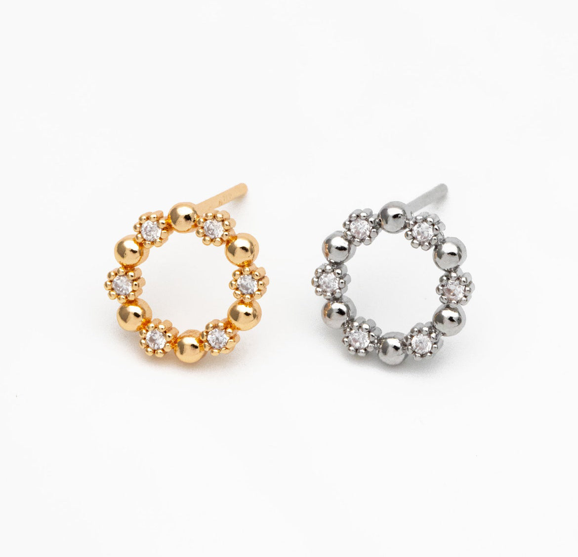 Gold Gilded Circle Studs