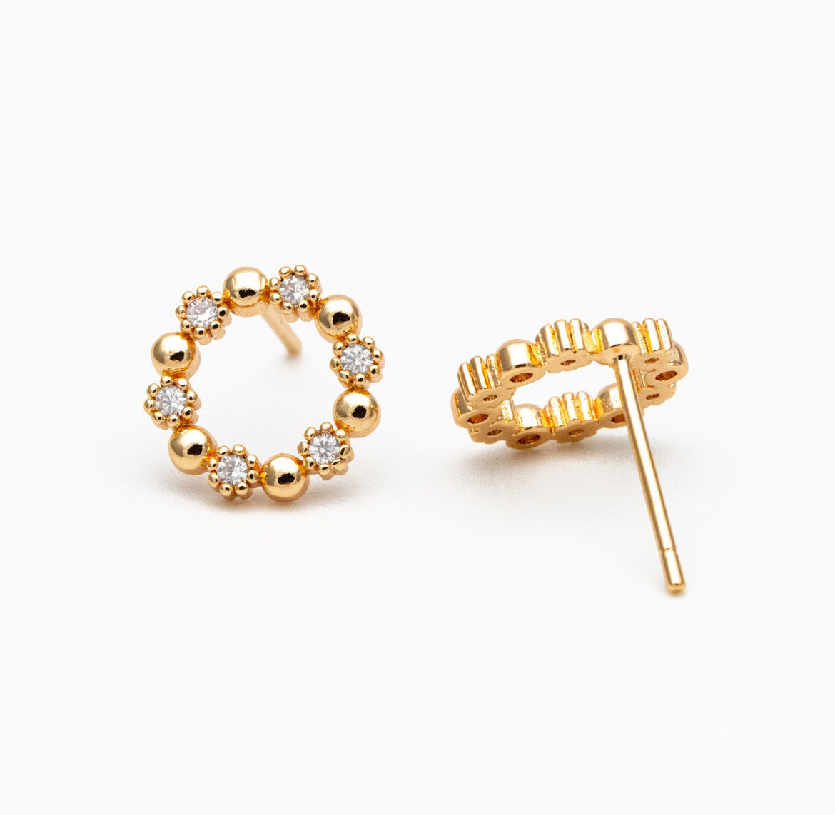 Gold Gilded Circle Studs