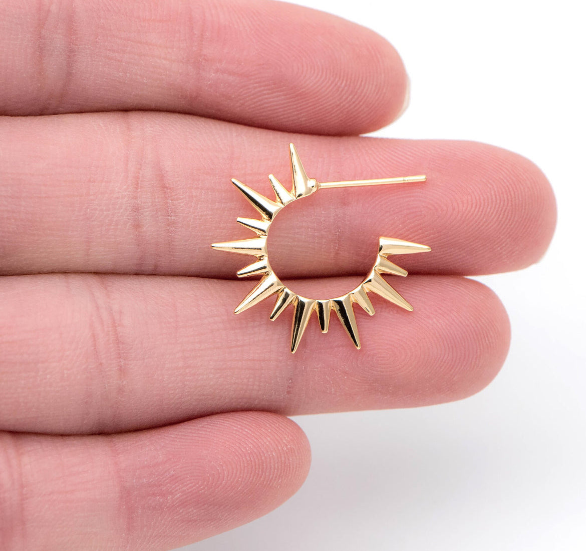 Gold Spiked Hoops