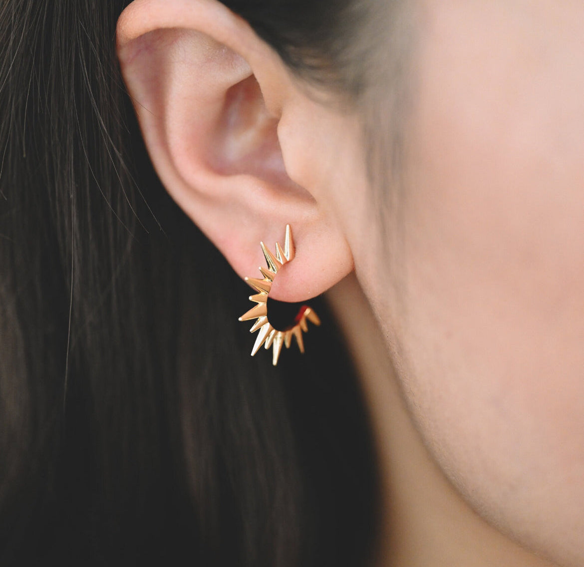 Gold Spiked Hoops
