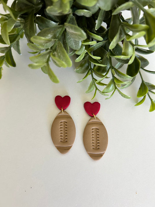 Football Heart Dangle