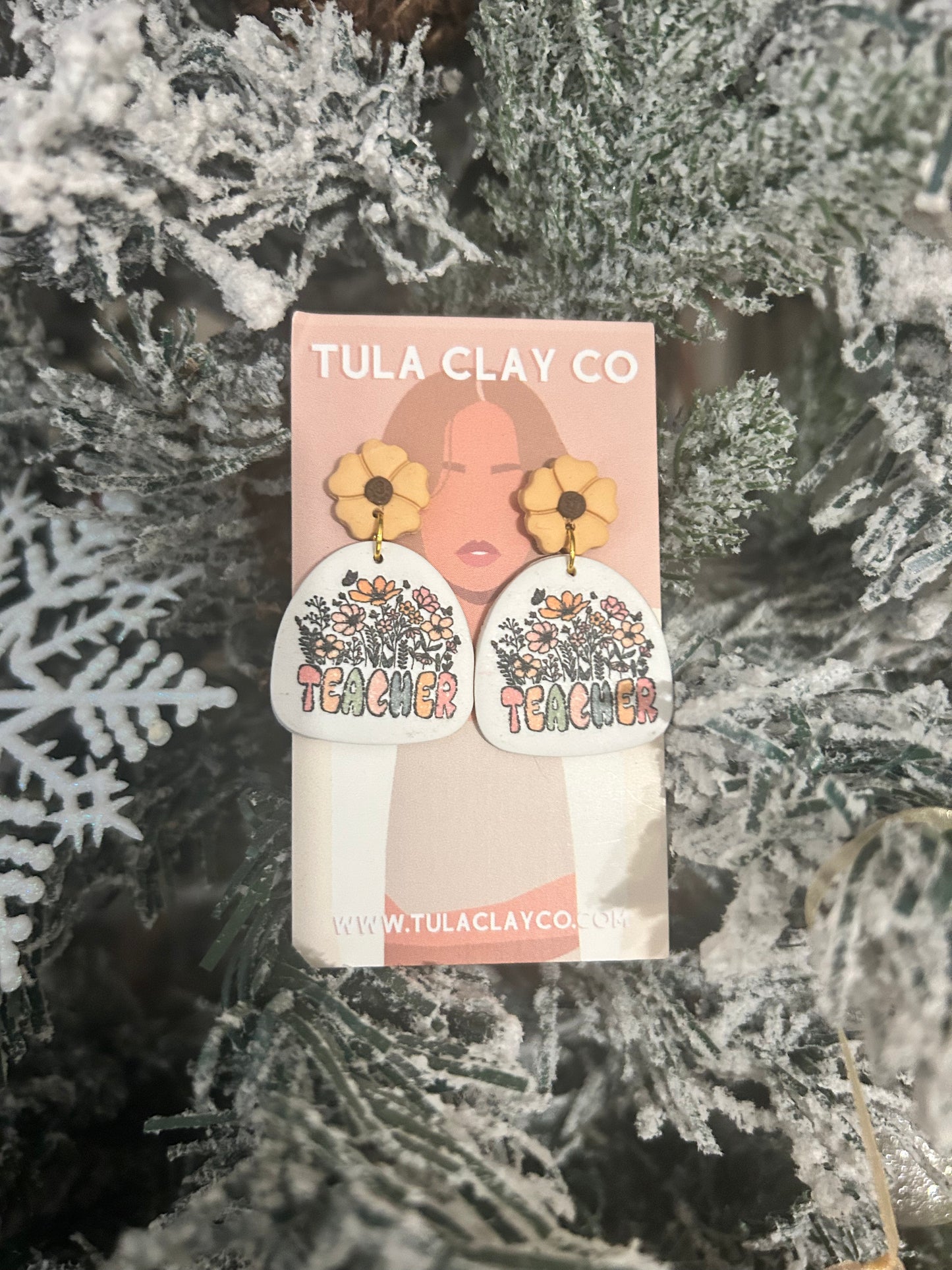 Floral Teacher Dangles
