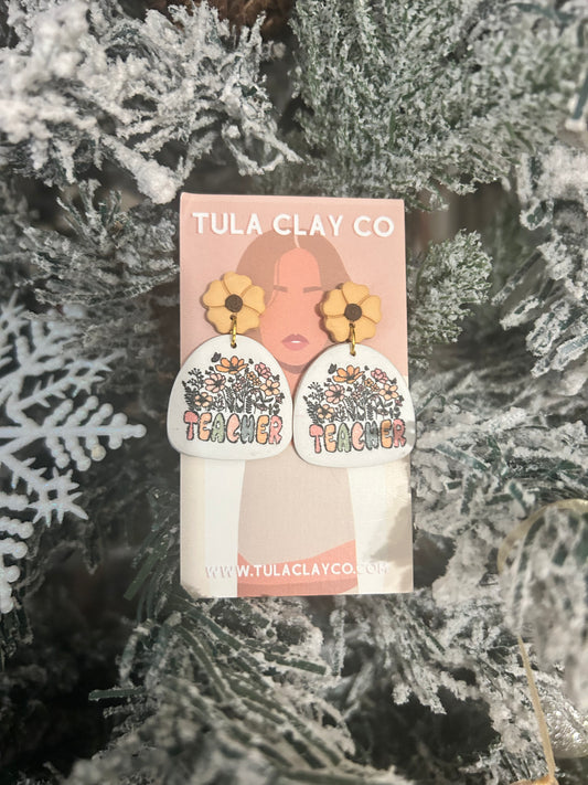 Floral Teacher Dangles