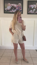 Load and play video in Gallery viewer, Beige Ribbed Romper
