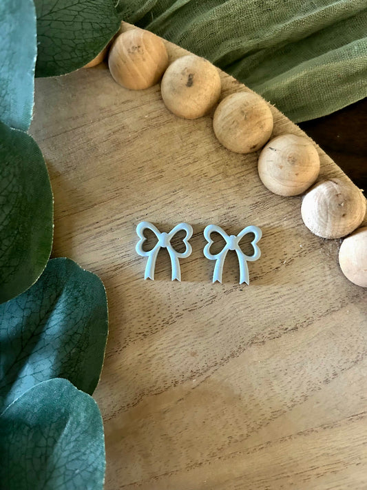 Blue Bow Stud