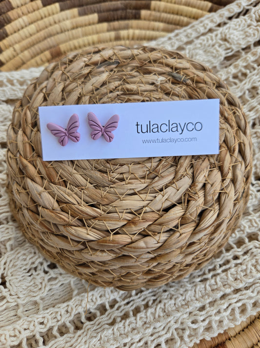 Orchid Butterfly Stud