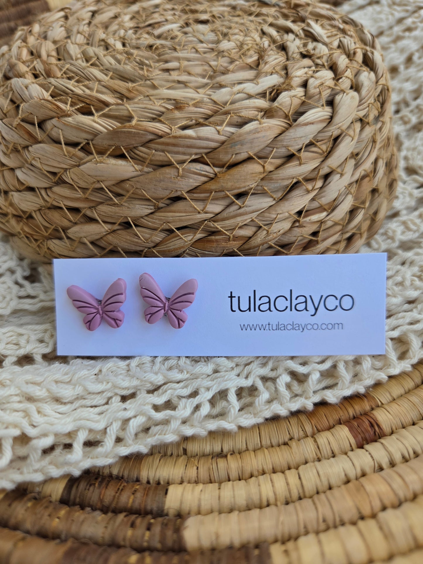 Orchid Butterfly Stud