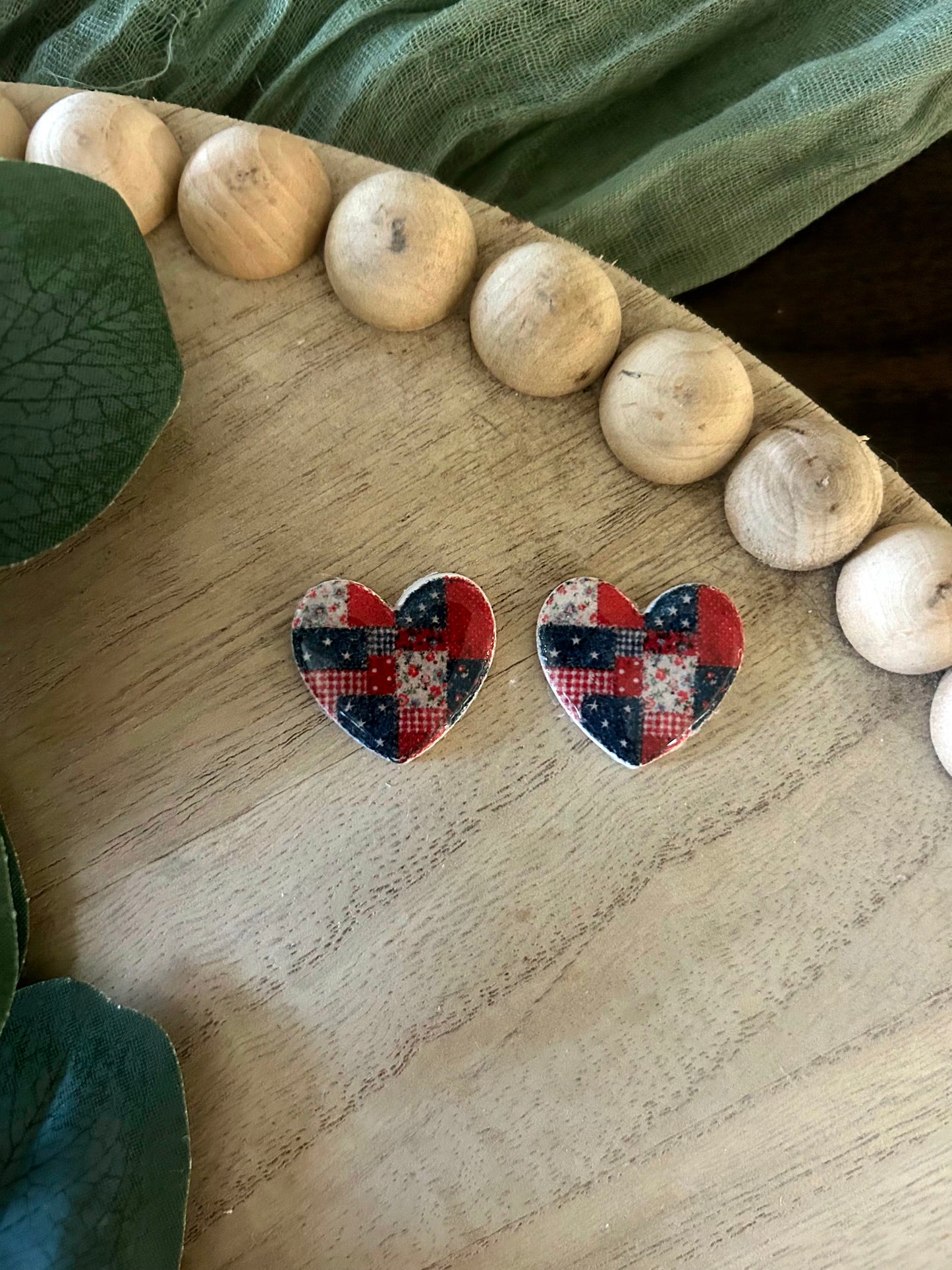 Rustic Heart Oversized Stud