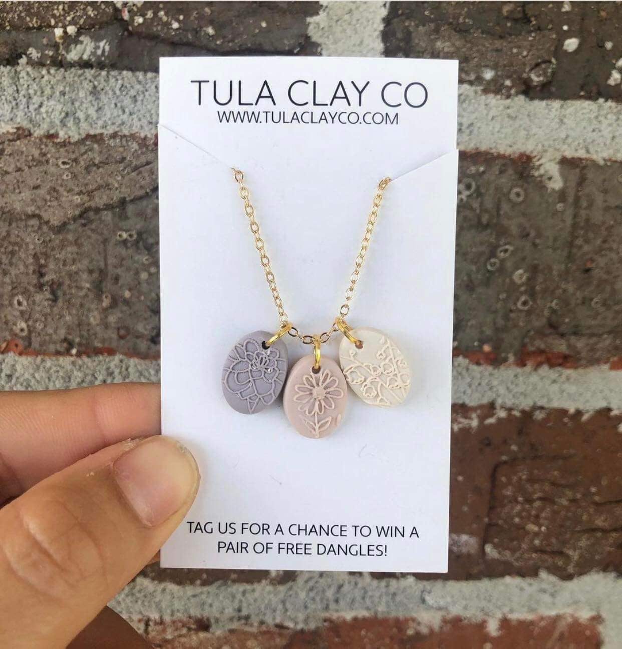 Oval Birth Flower Necklace