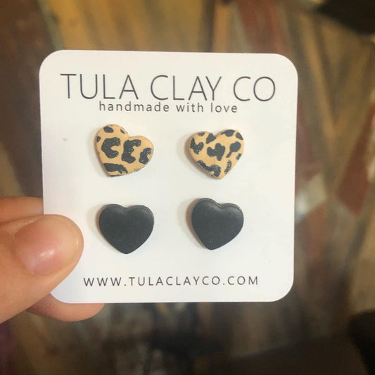 Leopard Heart Stud Pack