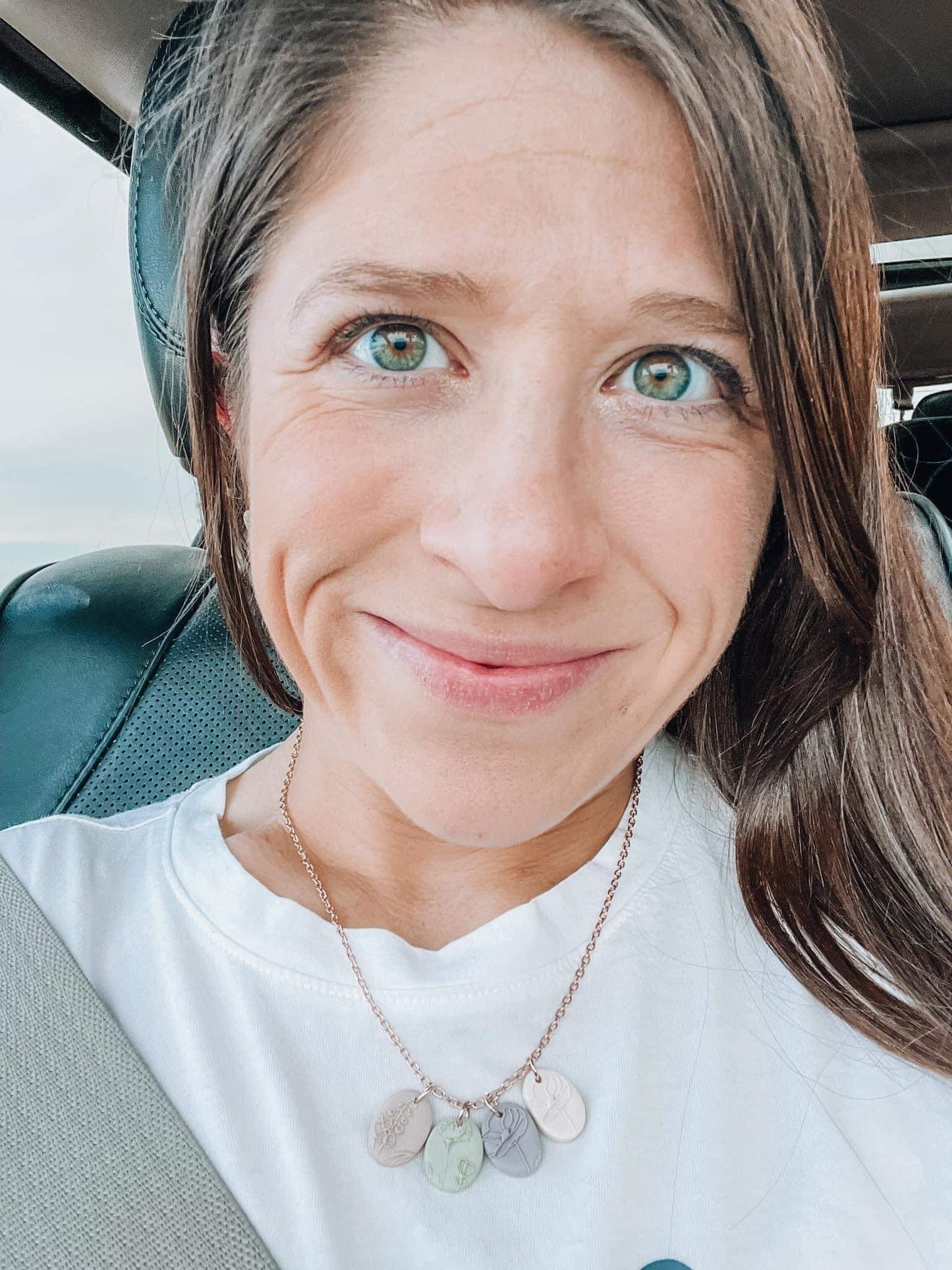 Oval Birth Flower Necklace