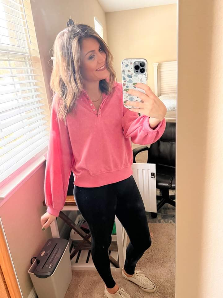 Pink Crop Pullover