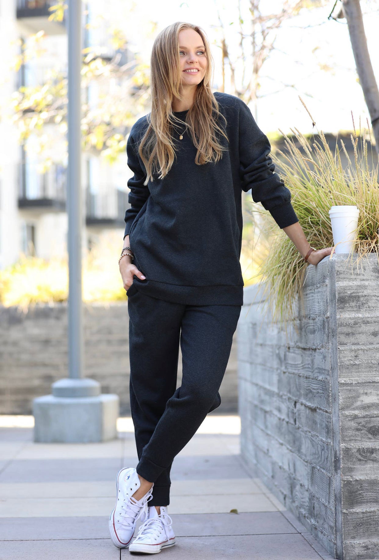 Charcoal Long Sleeve Lounge Set